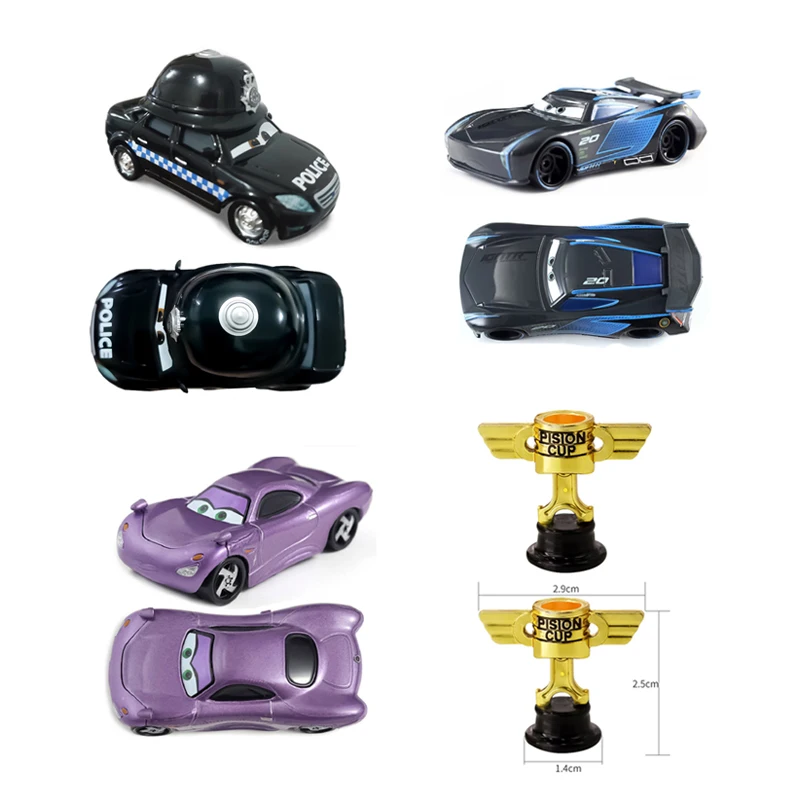

Disney Pixar Cars 3 Cars 2 Black Police Mater Huston Jackson Storm Ramirez 1:55 Diecast Metal Alloy Boys Cars Toys Kids Gifts