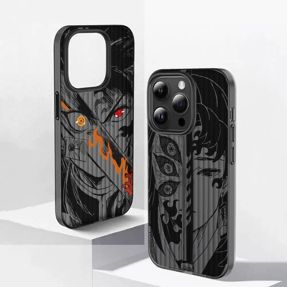 Funda de teléfono corrugada suave de Anime Demon Slayers para iPhone 11 12 13 14 15 16 17 Pro Max Plus cubierta de silicona ondulada