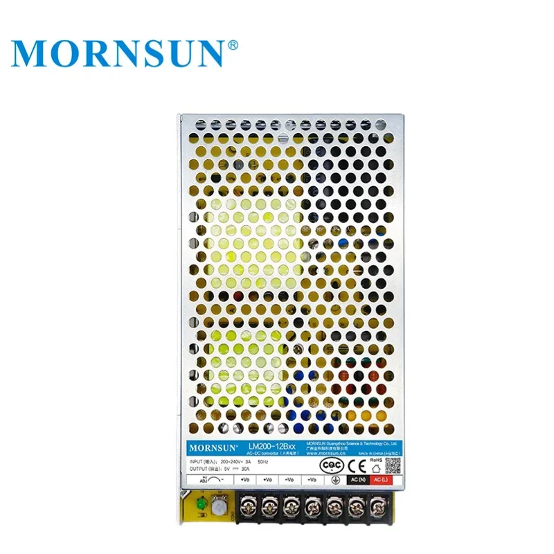 Mornsun Industrial Power Supply LM200-12B24 OEM ODM High Efficiency Ac to Dc 200W 24v 8A 8.8A Switching Power Supply