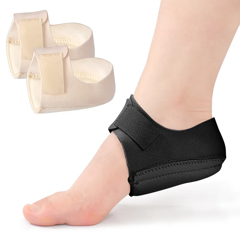 1 Pair Silicone Heel Pads, Shock Absorption, Relieving Leg Pressure, Adjustable Straps, Prevent Slipping Insoles image 3