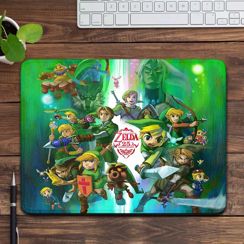 Zelda Anime Mouse Pad, Small Gamer Acessórios, Bloqueio da Borda, Laptop, Computador, Office Desk, Rubber Gaming Pads