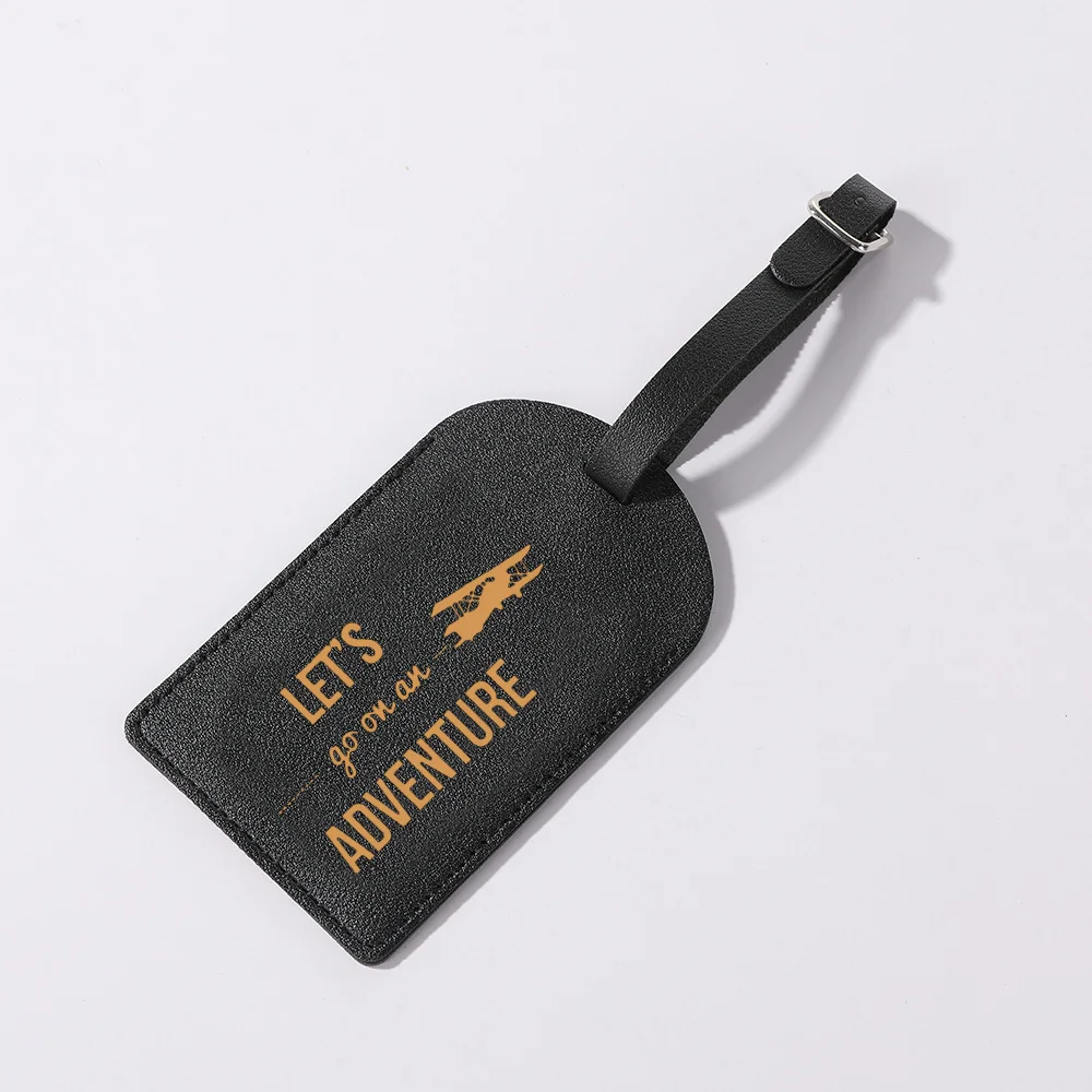 And So The Adventure Begins Women Men Leather Luggage Tag Suitcase Identifier Label Baggage Boarding Bag Tag Travel Accessorie