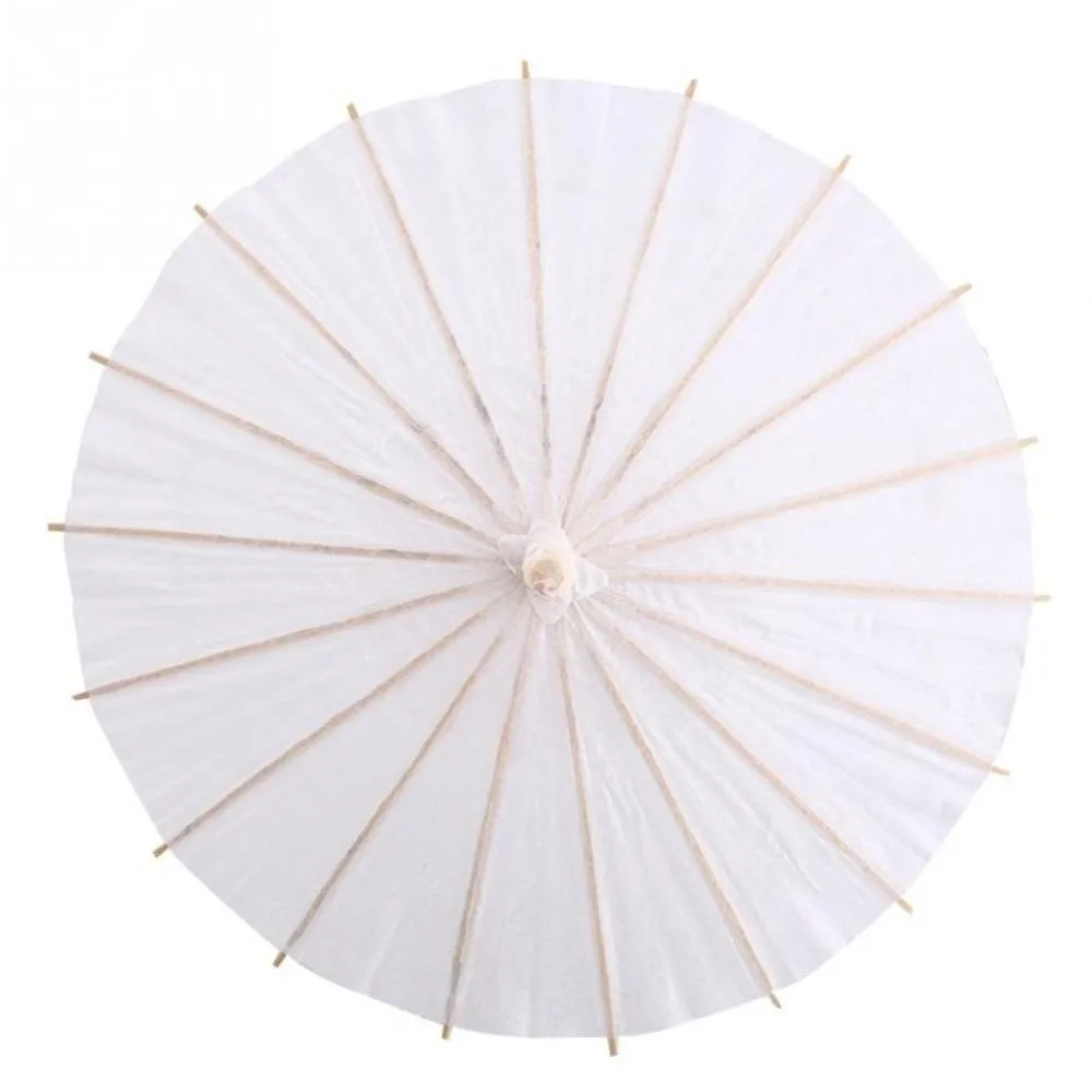 Vintage DIY Handmade Paper Umbrella Colorful Kids Painting Paper Umbrella Blank Paper Umbrella Wedding Decoration view 2