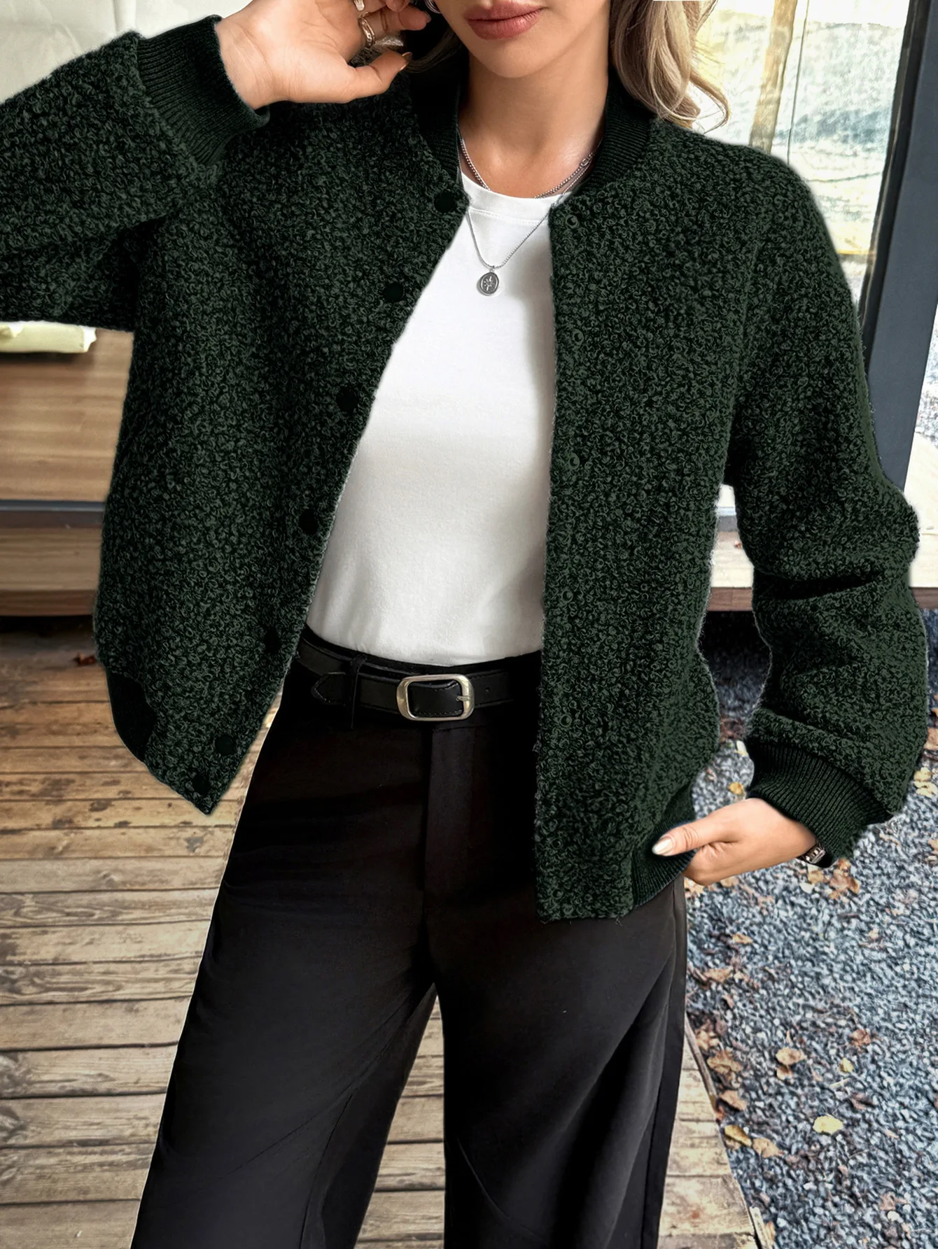 

Повседневное простое женское пальто, короткое модное плюшевое пальто, классическая универсальная новая осенне-зимняя темпераментная женская одежда