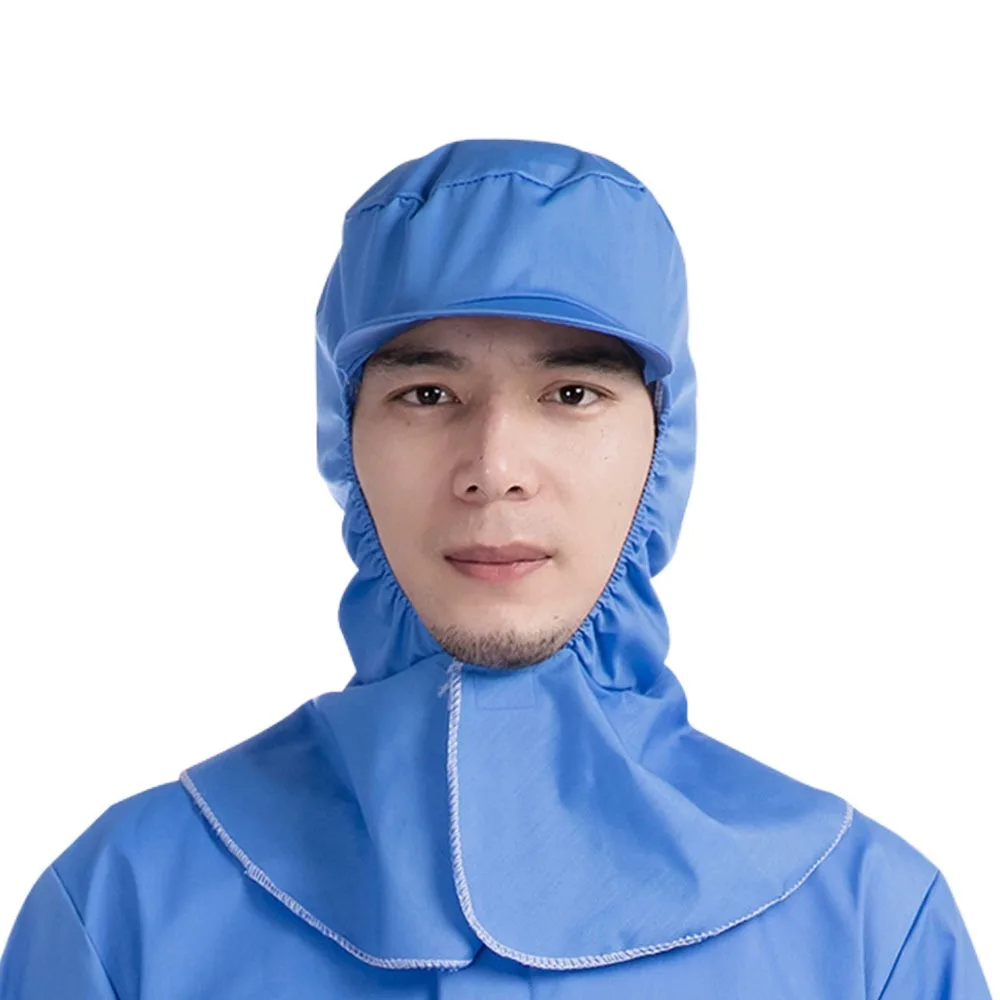 Easy Wash Dust-free Shawl Hat Neck Protector Solid Color Food Service Work Cap Breathable Unisex Design Workshop Work Hat