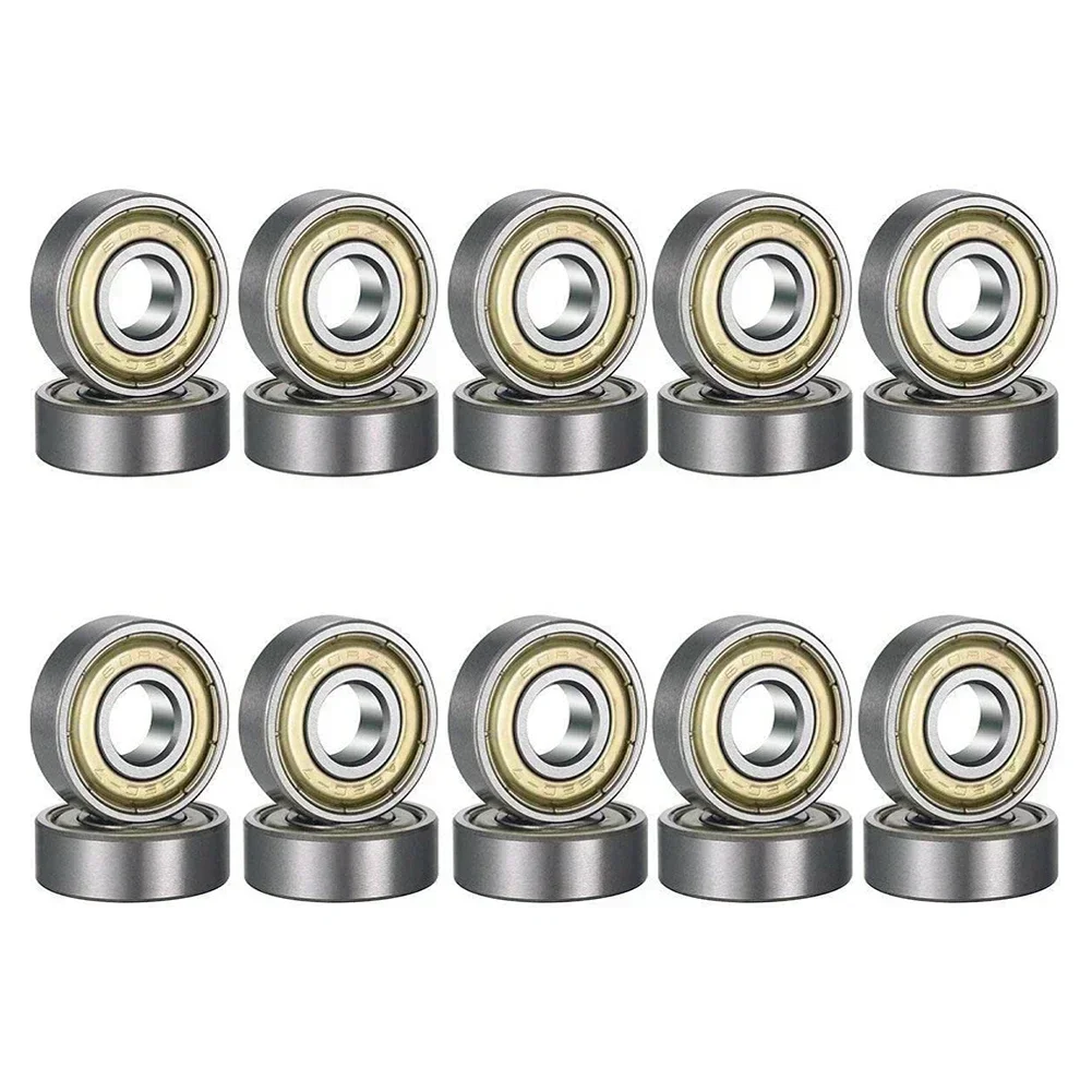100-10pcs 608ZZ 626zz 625ZZ 623zz 607zz Deep Groove Ball Bearing 8x22x7mm Double Shielded Miniature High-carbon Steel Single Row
