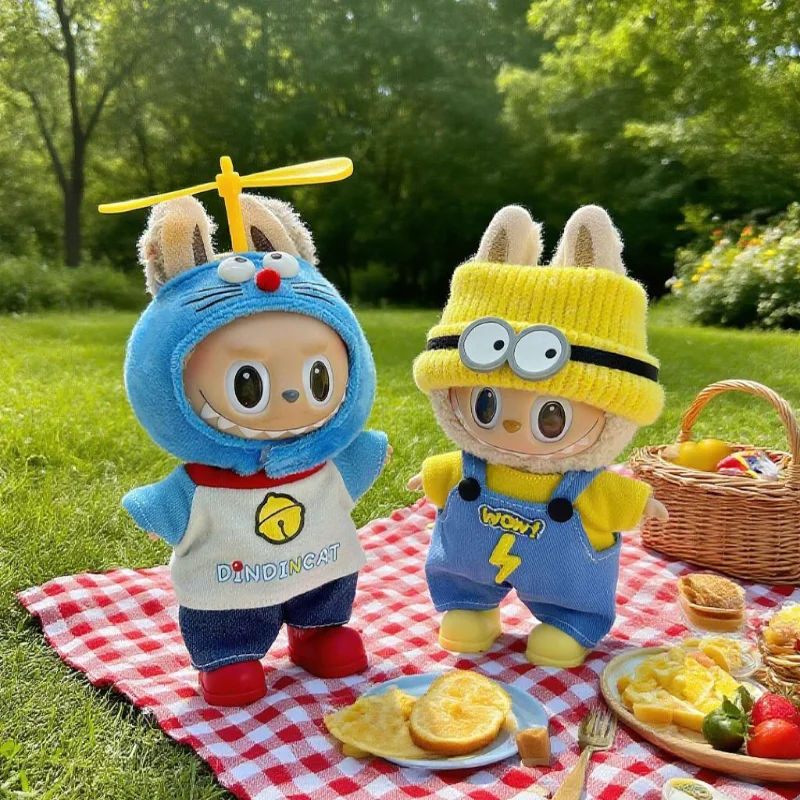 2025 ل Labubu عبقور والعميل نمط الملابس دمية فينيل 17 سنتيمتر V1 V3 DIY بها بنفسك الملابس والاكسسوارات اللعب هدية الديكور مجموعة