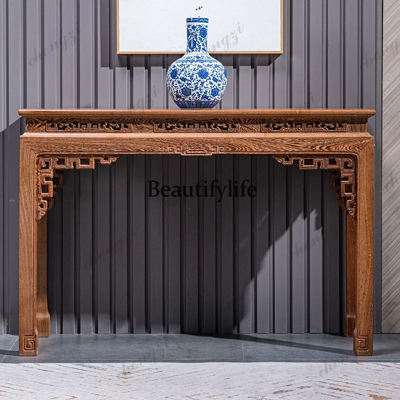 Furniture, strip case New Chinese-style end-view table Solid wood table Fragrant case strip several porch tableN138