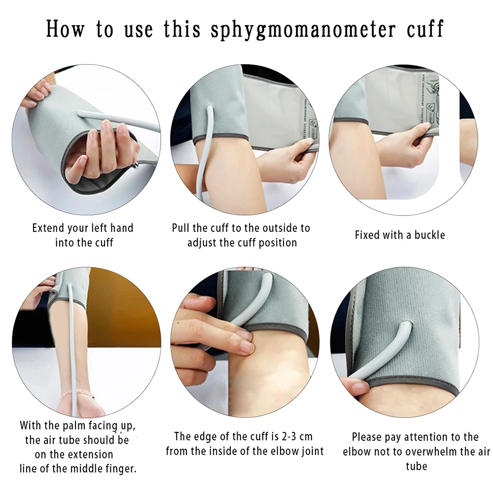 22-32cm/22-42cm Blood Pressure Monitor Cuff for Sphygmomanometer Measuring Belt Armband Pulse Oximeter Accessory Health