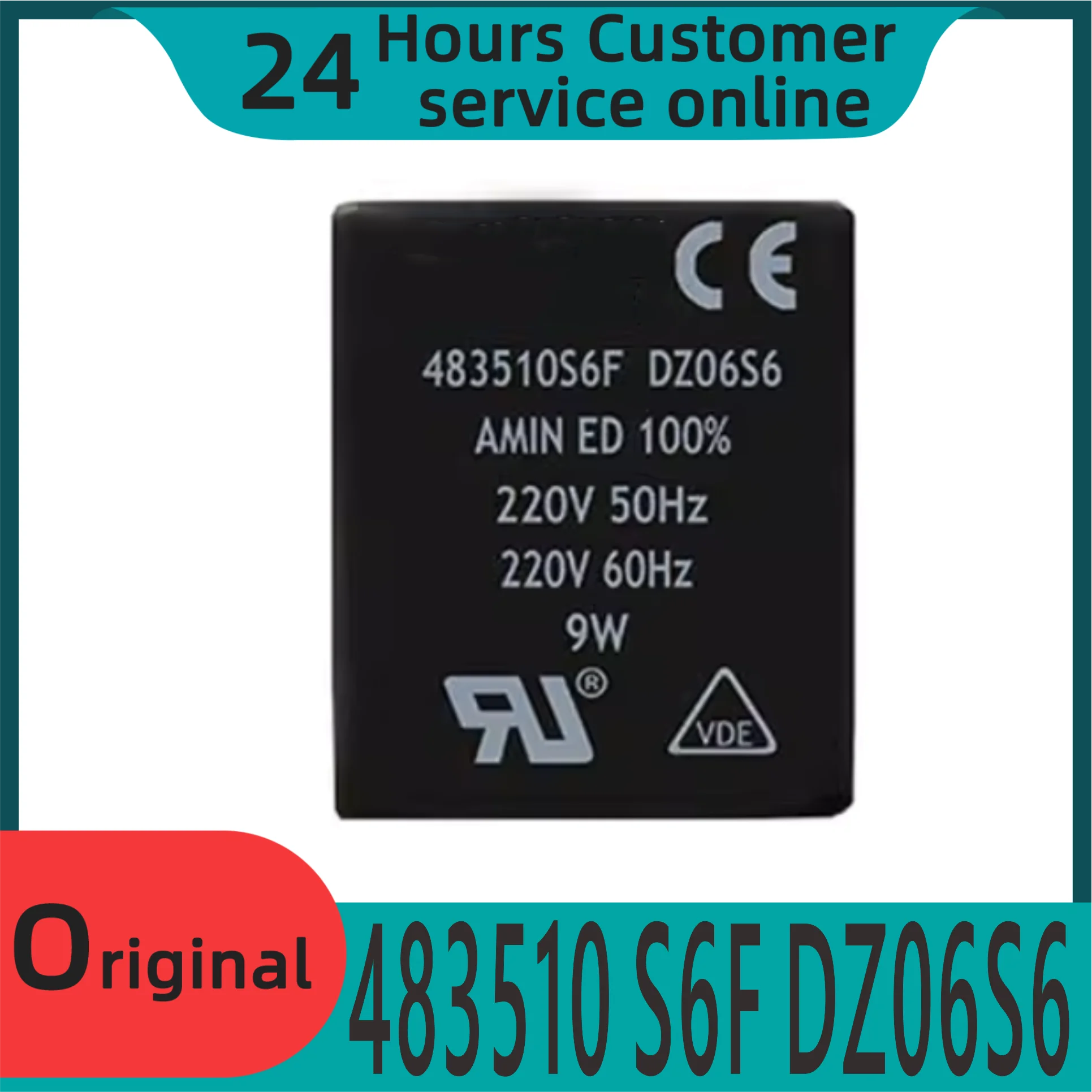 Brand New Original Solenoid Coil 483510 S6f Dz06s6 220v 50hz 240 60hz 9w