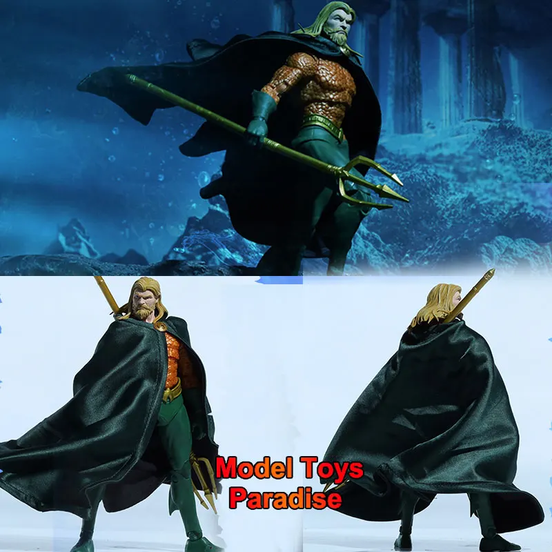 1/12 Men Soldier Aquaman Long Cloak Manga Version Super Hero Cape Fit 7inch Action Figure Body