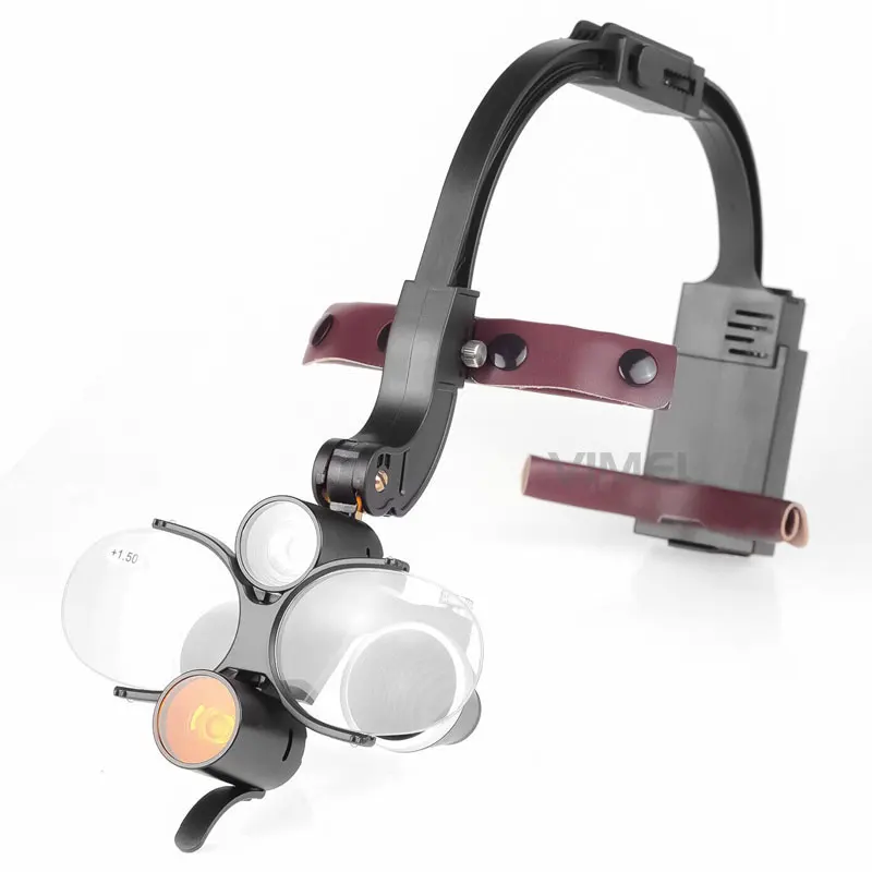 Complete Set Dental Loupes 6.0x 2.5x 3.5x with 5W LED Headlamp Medical Magnifier Wireless Surgical Headlight 2pc Battery Include