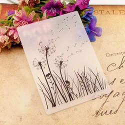 10.5*14.8cm Dandelion Plastic Bump Embossing Template DIY Scrapbook Journal Fondant Indentation Cake Album Card Make Stencils