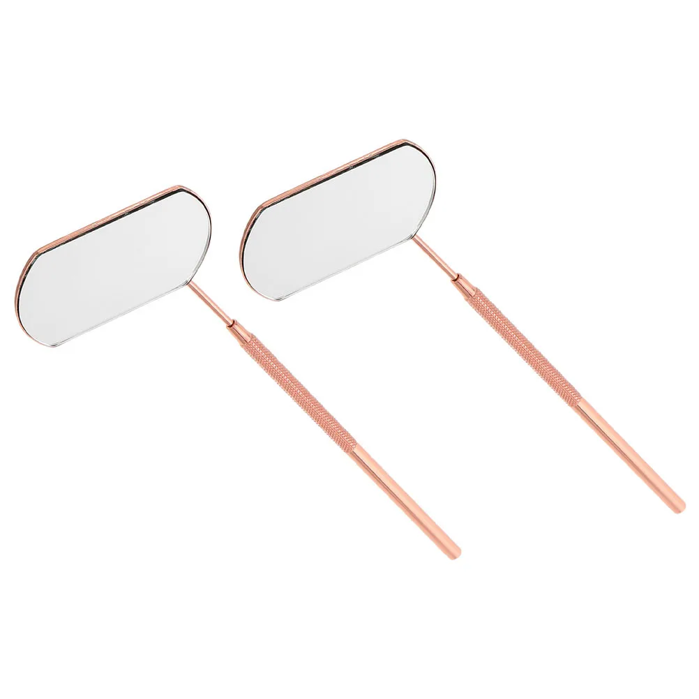 

2Pcs Eyelash Mirror Detachable Handle Handheld Lash Extensions Inspection Portable Makeup Mirror Travel Compact Lash Tech
