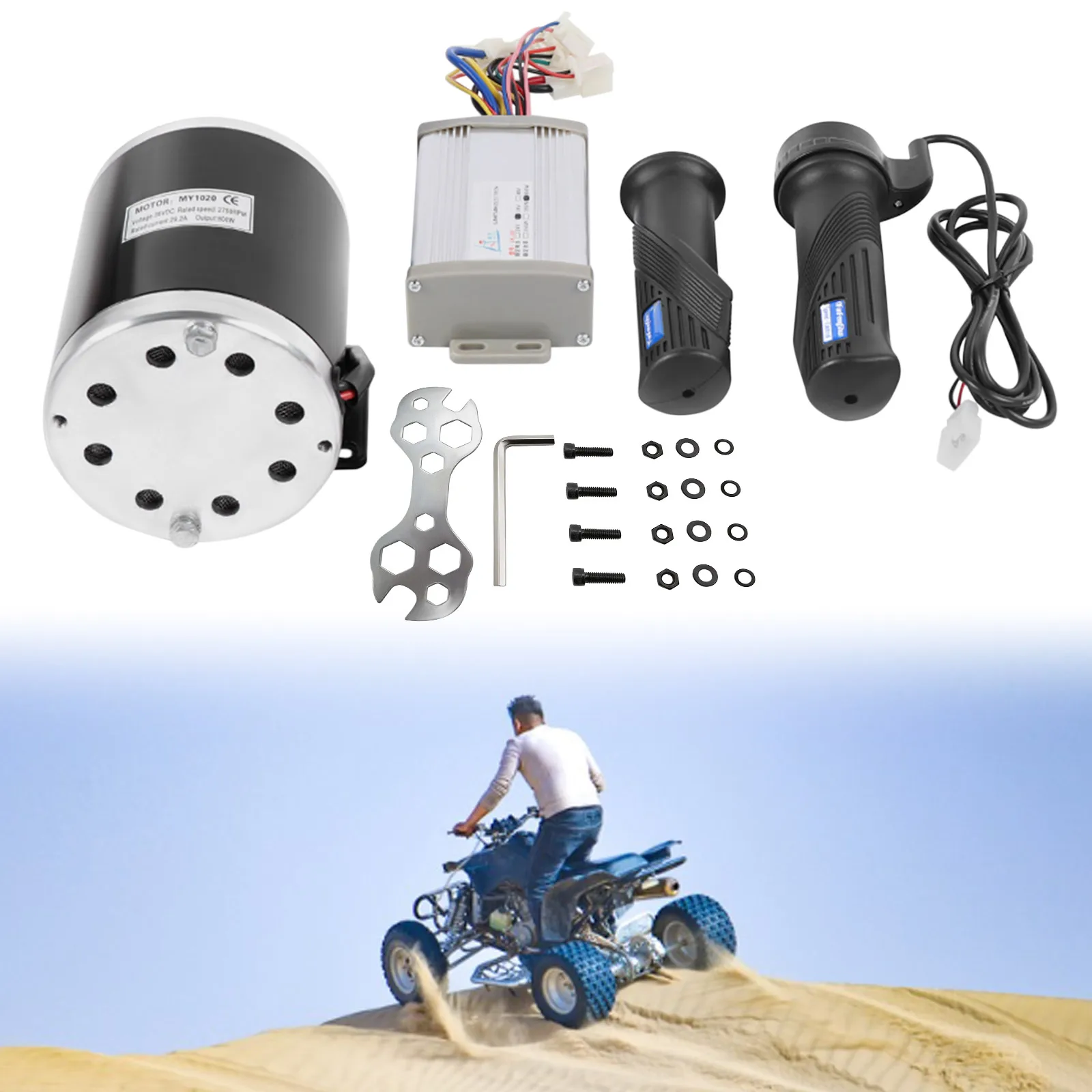 Kit di conversione bicicletta elettrica 800W 36V DC, kit motore, kit di conversione motore spazzole per scooter, go-kart, bici da spiaggia