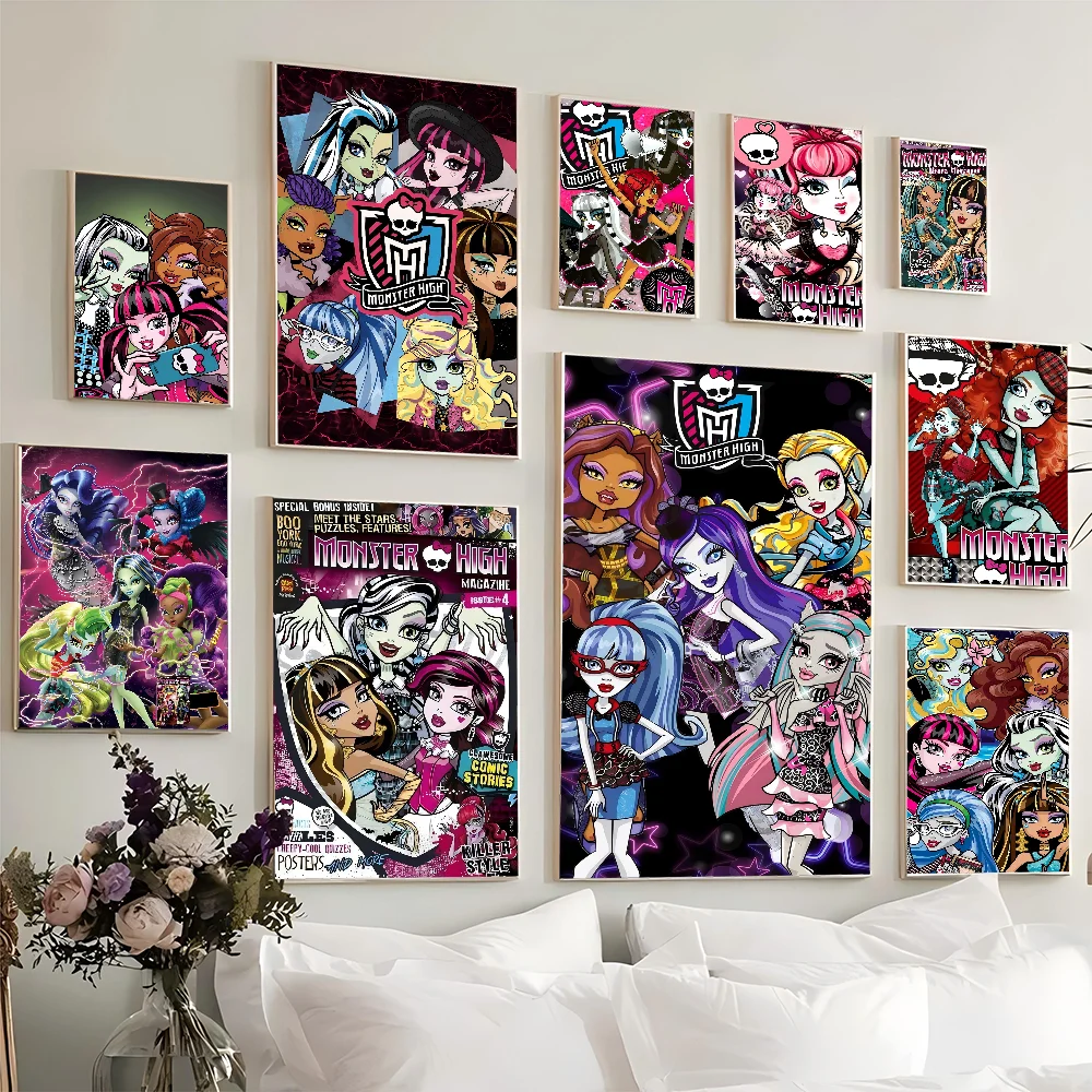 Classic Anime Monster High Whitepaper Poster HD Quality Poster Wall Art Painting Study Room Wall Decor