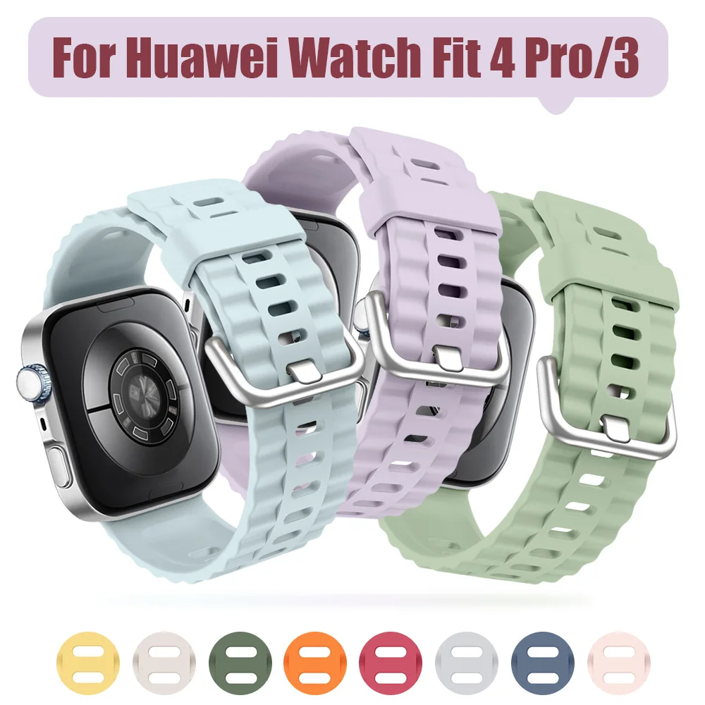 Cinturino in silicone Wave adatto per Huawei Watch Fit 4 Pro Smartwatch cinturino di ricambio compatibile per Huawei Watch Fit 4 3