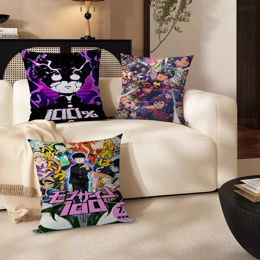 

Anime Mob Psycho 100 Cushion Cover Pillow Cover Decor Pillowcase Printed Cushion Case for Couch