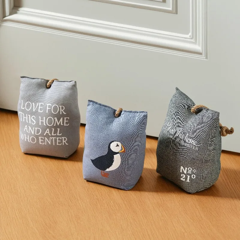 Creative Door Stops, Fabric Door Stops, Anti-collision Blocks, Letter Embroidery, Home Decoration Door Backs