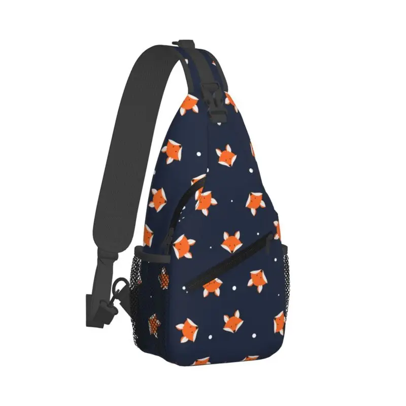 Cute Foxes Print Sling Bag Crossbody Backpack Hiking Travel Daypack Chest Bag Lightweight Shoulder Bag for Women Men