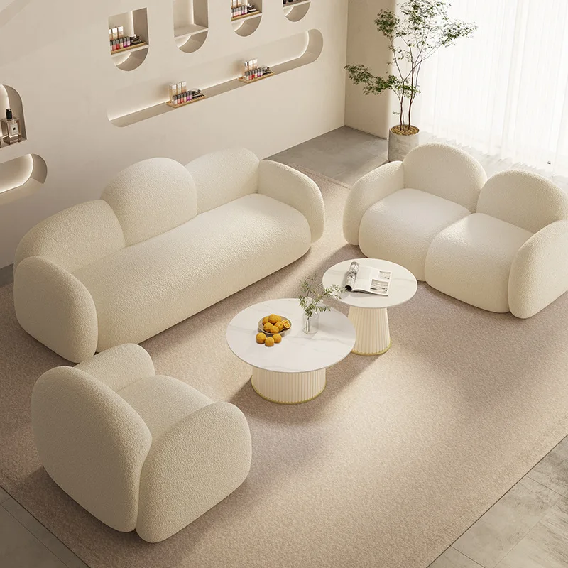 HYS simple modern living room small apartment sofa fabric sofa reception combination clothing store sofa