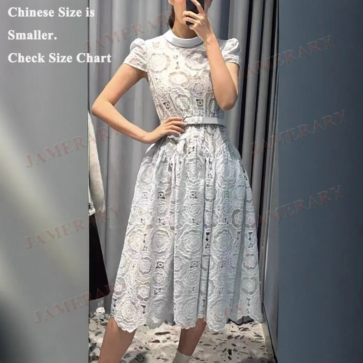 

Элегантные летние кружевные длинные платья для женщин с коротким рукавом, ажурной вышивкой, миди-платье, брендовые нарядные платья для вечеринок