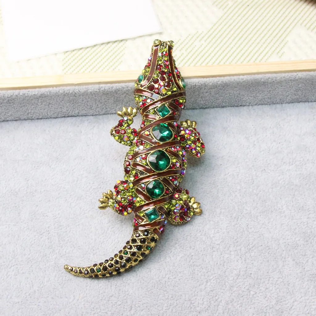 

Baroque Luxury Vintage Crocodile Animal Design Brooch for Men and Women, Jewelry Accessories, Wedding Holiday Party Gift