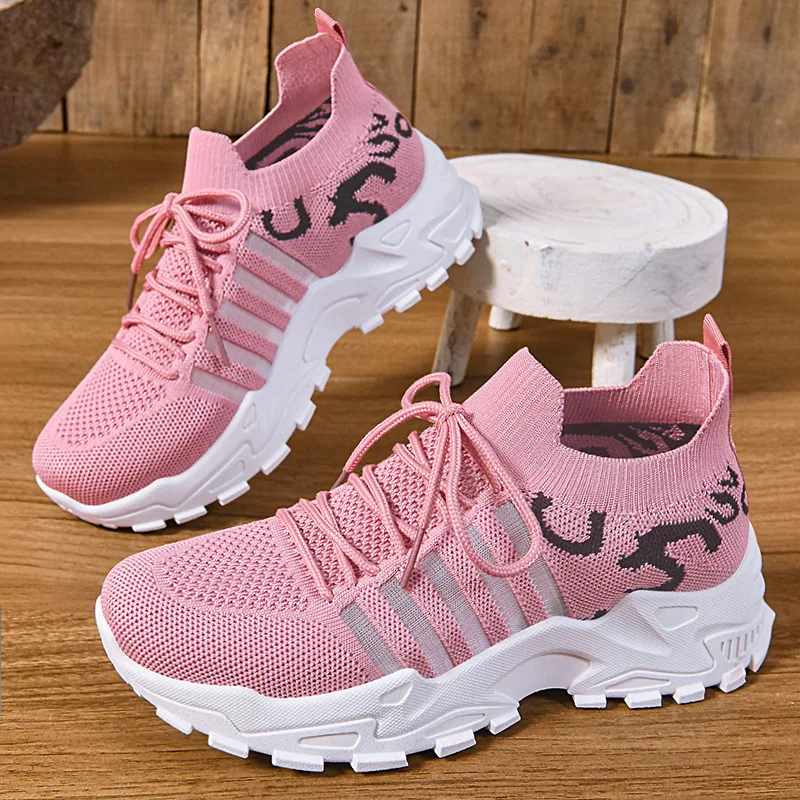 

2025 Fashion Mesh Breathable Sneakers New Comfortable Lace-up Casual Shoes Non-slip Wear-resistant Running Shoes Platform Shoes