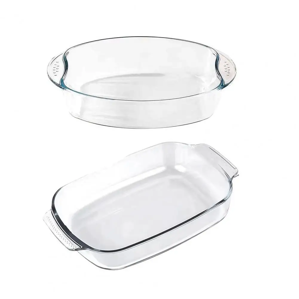

Heat-Resistant Glass Baking Dish,Non-slip Transparent Rectangular Cake Pan for Oven Microwave,Lasagna Fish Vegetables
