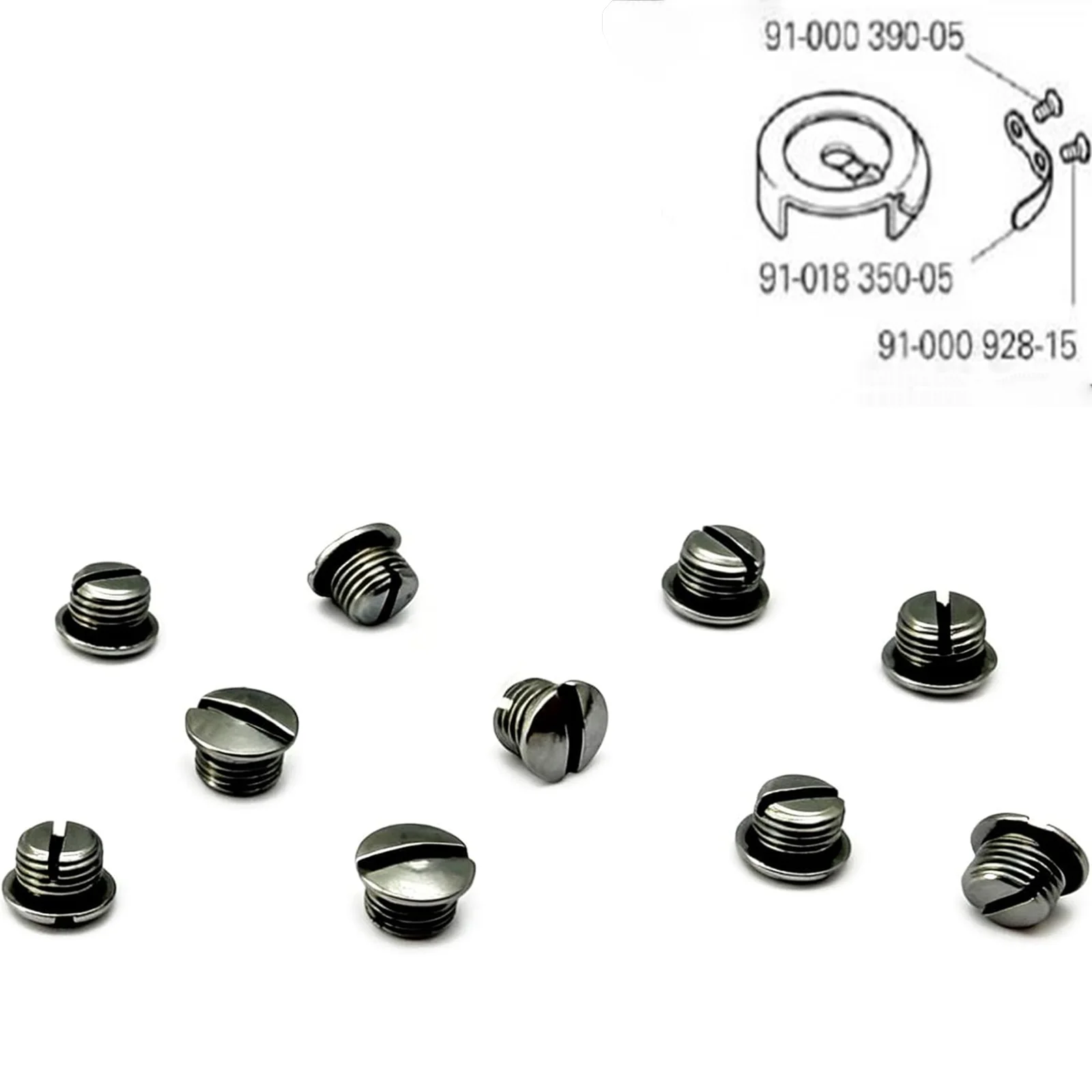 10 Peças # Parafuso de Tensão da Caixa da Bobina 91-000928-15 para Máquinas de Costura Pfaff 1245, 145, 1525, 1242, 1591, 571, 574 - Acessórios para Máquinas de Costura