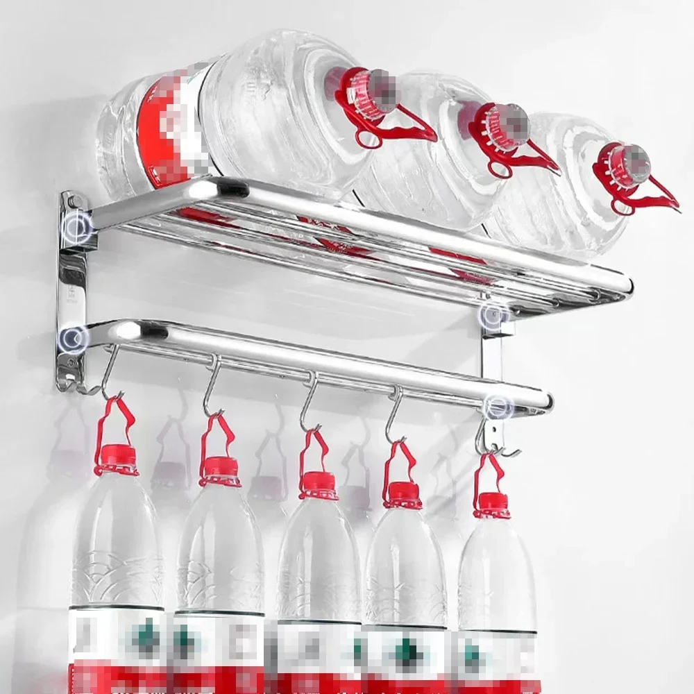 Imagem -05 - Toalheiros de Wall Mount Shelf Bar Suporte Grosso Gancho Móvel Espelho Chrome Shower Hanger Acessórios do Banheiro Aço Inoxidável 304