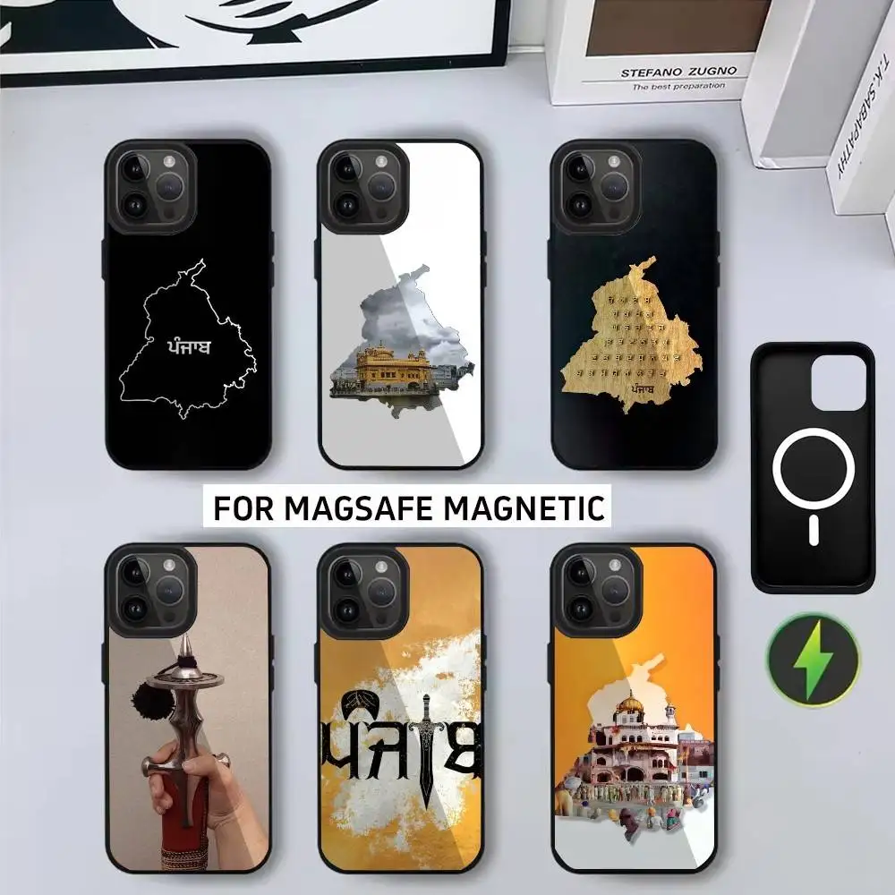 

P-Painting P-Punjab Map-es Phone Case For iPhone17,16,15,14,13,12,11 Plus,Pro Max Magnetic For Magsafe Wireless Charging