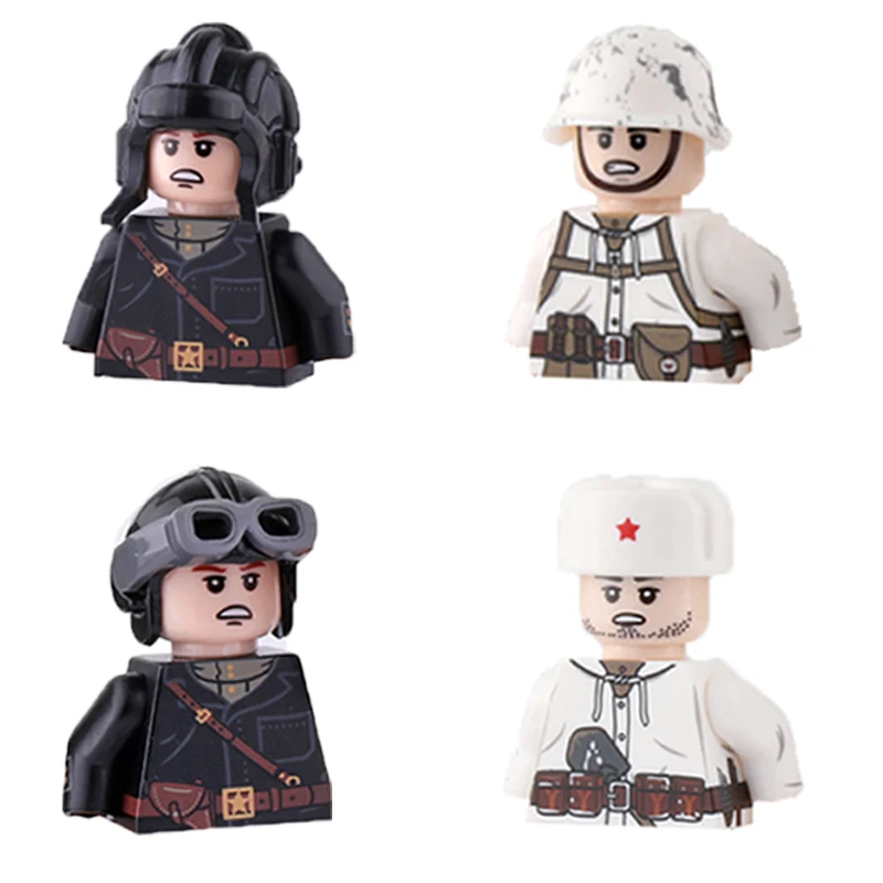 Décennie s de construction militaires WW2 pour enfants, figurines de soldats, armes, pistolets soviétiques de France, fusil Lebel 1886 Mosinnagant, jouets PPSH, cadeaux