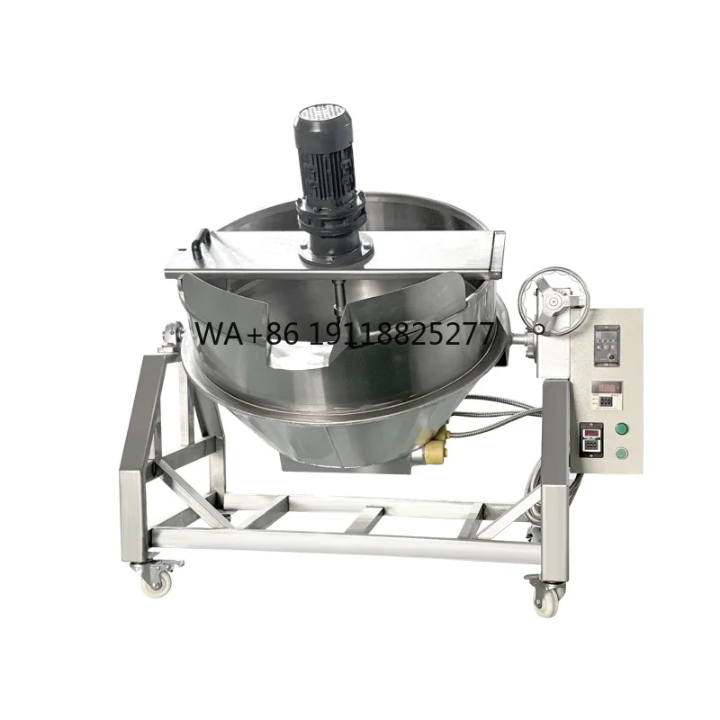

Stainless Steel Large Cooking Kettle for Tomato Paste Sugar Boiler Steam Heating With Mixer