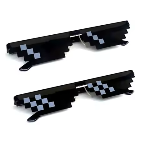 Vintage Halloween Pixelated Mosaic Glasses Cosplay Funny Gamer Robot Sunglasses Novel Party Glasses for Men &amp; Women