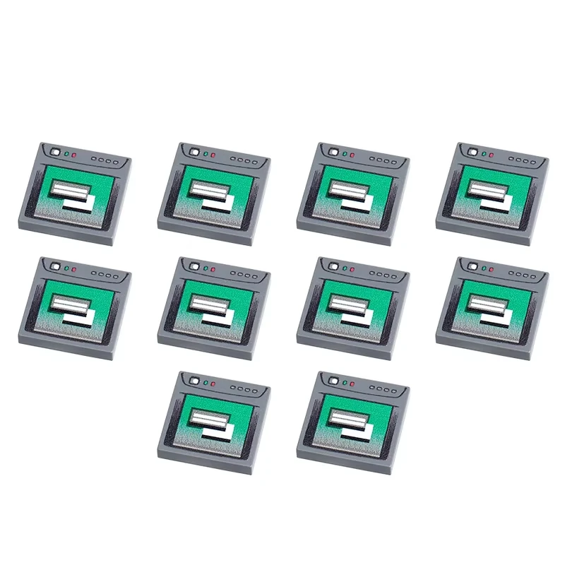 Stadt Gedruckt Zubehör Bausteine Computer Controller Monitor Tastatur Dashboard Handy Radio Mini Ziegel Kinder Spielzeug