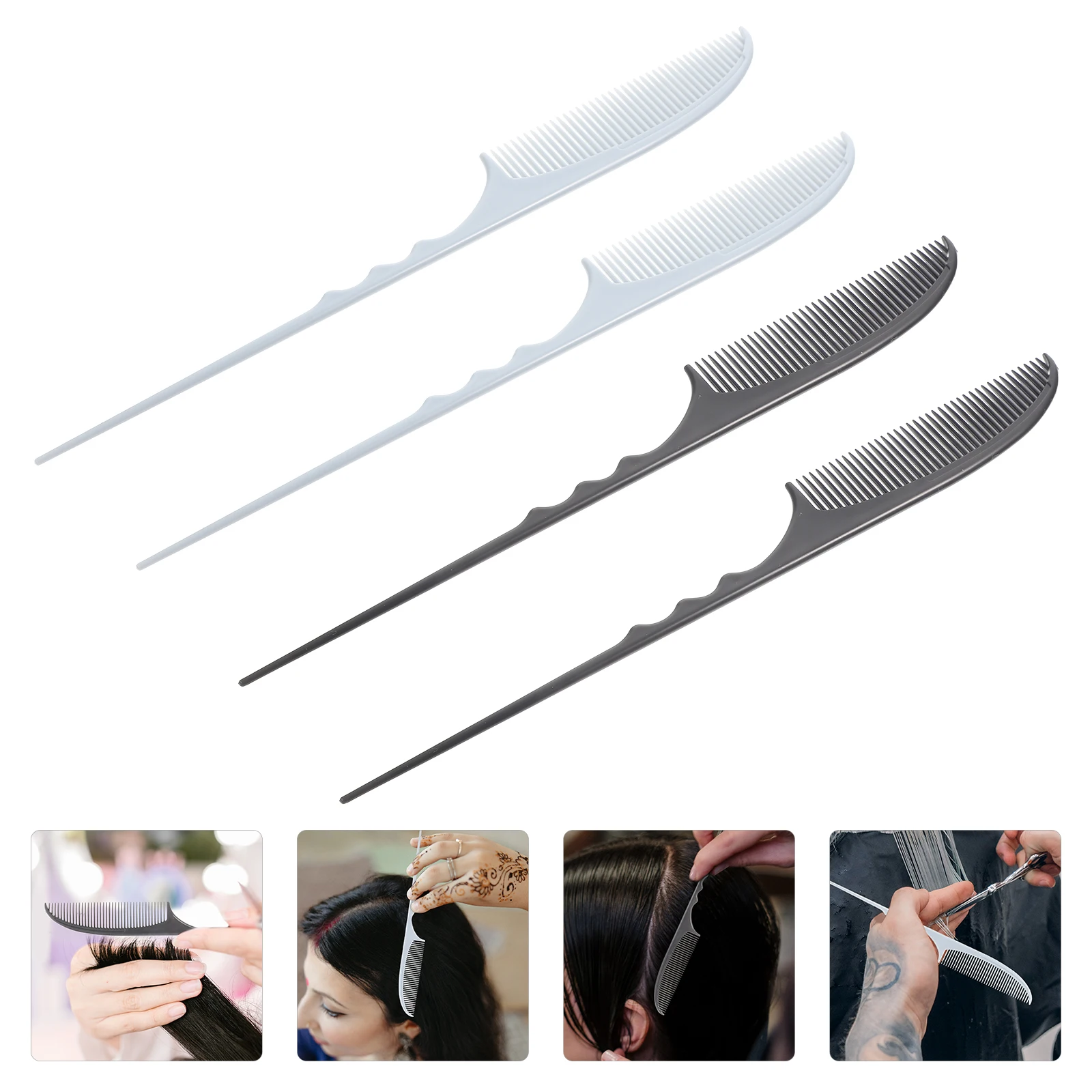 

4pcs Tail Detangling For Natural Black Hair Anti Static Comb Heat Resistant Styling Scalp Comb Fine Thick Hair Wet Detangle