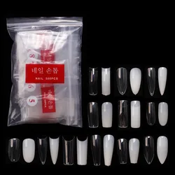 500Pcs Full/Half Acrylic Ballet Coffin French False Nail Tips Fake Stiletto Ballerina Nails Press On Nail Manicure Salon Tip
