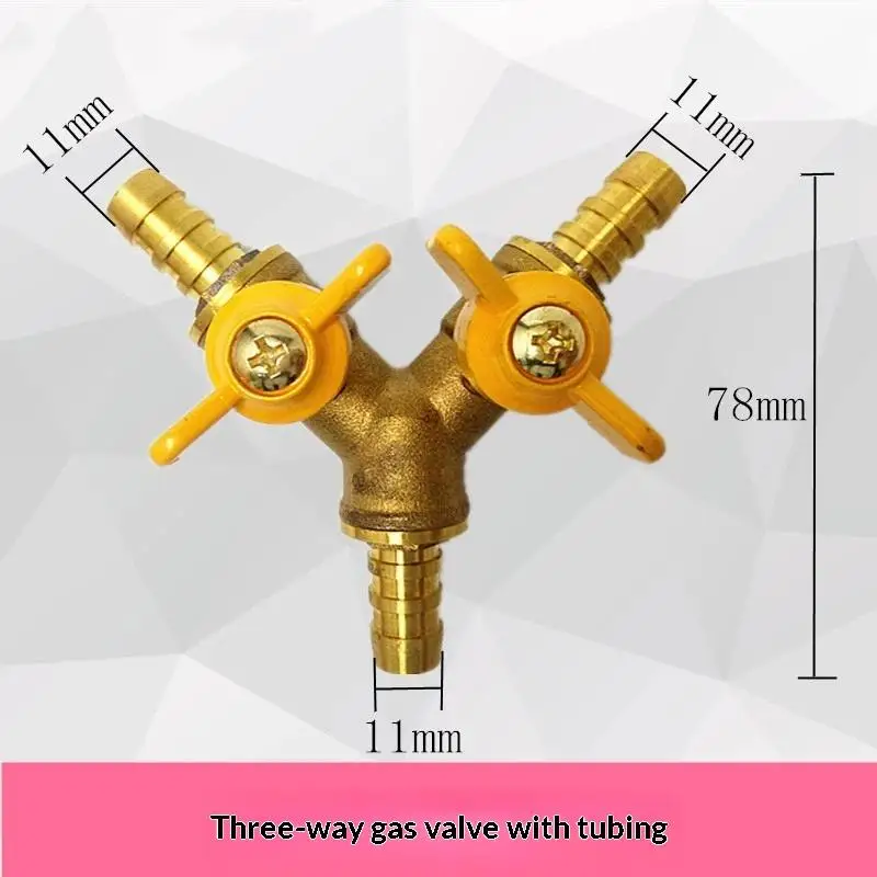 11mm Hose Barb Shut Off Ball Valve 2 Switch Brass Adapter for Garden Hose Irrigation Aquarium Water Pipe Flow Adjustment