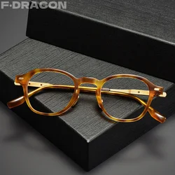 F·DRACON Sheet Glasses Frame Round Pure Titanium Men's Glasses Frame Fashion Optical Prescription Glasses Frame For WomenBT55007