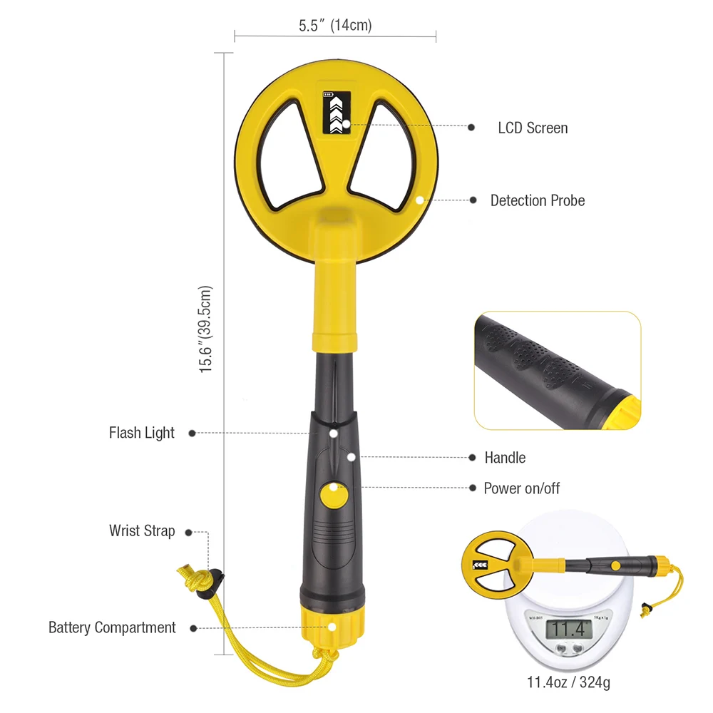 MD-780 MD -790 Pi-iking 750 Fully Waterproof Underwater Metal Detector for Kids and Adults Mini Handheld Pinpointer