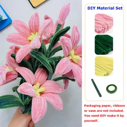 DIY Lily Flower Calla Chenille Stems Fluffy Wire Pipe Cleaners Twist Stick Children Educational Toys Creative Handcraft Material