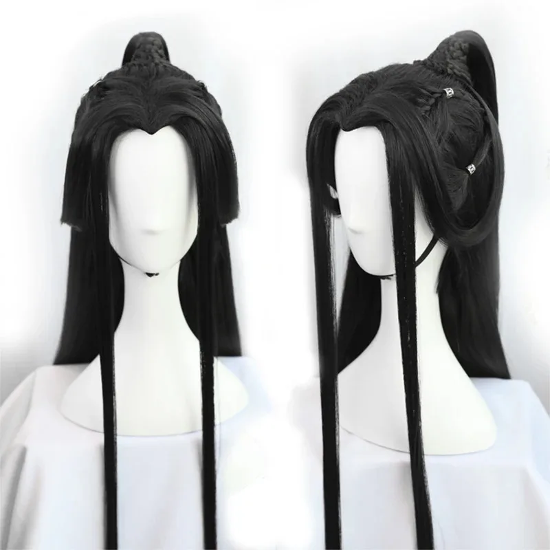 Anime Heaven Benedizione ufficiale Costume Cosplay Xie Lian Parrucca Capelli neri Tian Guan Ci Fu Hanfu Parrucche Uomo Halloween Han Fu