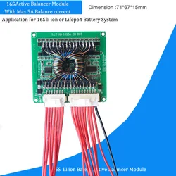 16S Active Balancer Lifepo4 or 60V Li ion Battery Balance module  battery equalizer with 5A Current high quality