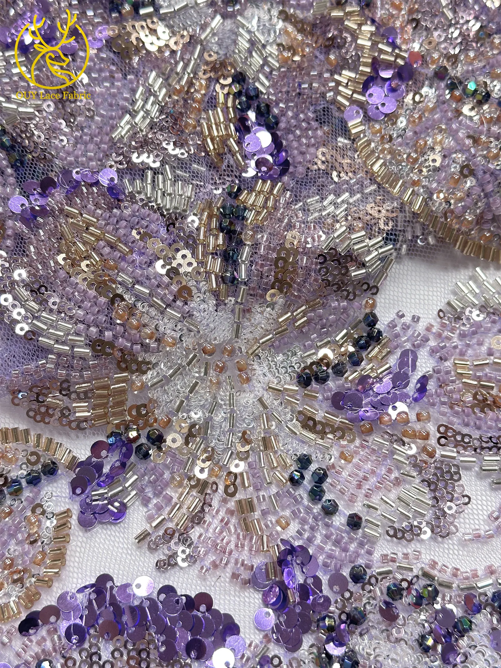 Haute Couture Afrikanischer Schwer Perlenverzierter Spitzenstoff 2026 Hochwertige Französische Pailletten-Spitze Nigerianischer Spitzenstoff für Party- und Hochzeitskleider – Detail 13