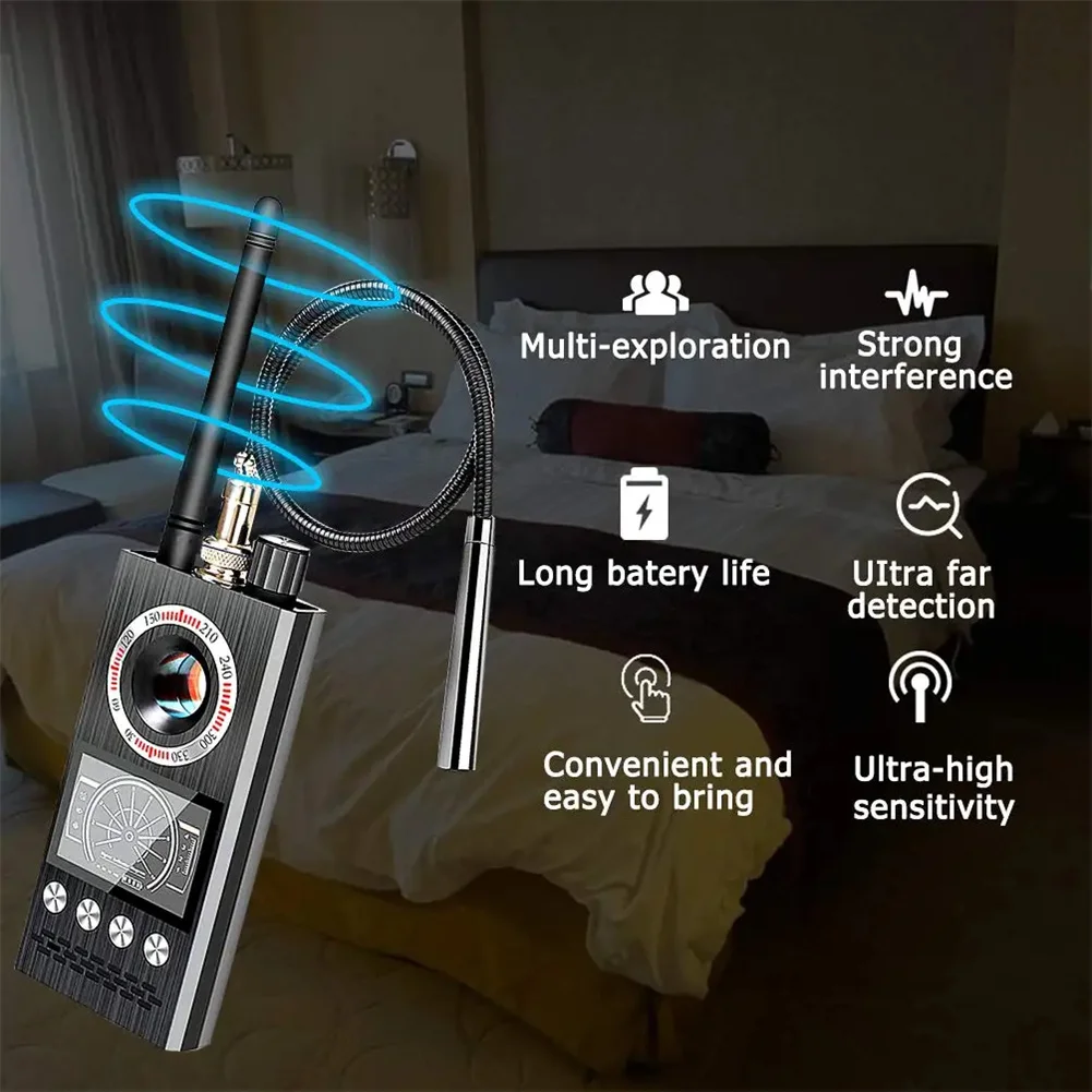 Detectores de cámara ocultos K68, dispositivos de escucha ocultos, Detector de señal con antena para oficina, dormitorio, coches, interiores detector de camaras ocultas