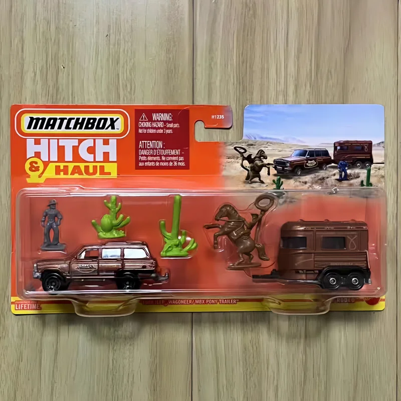 Oryginalny zestaw Matchbox Hitch&Haul Serise Harry Potter Trailer Jeep Forest Trailer Jeep Desert Trailer Ford Beach Trailer Surprise Toy