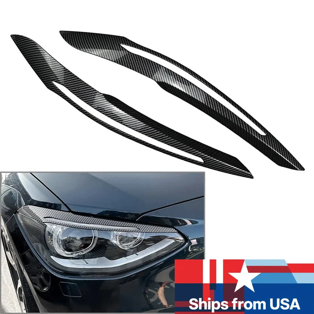 

2pcs Ultra-light Headlight Eyelid Cover Carbon Fiber Car Headlight Eyelid Eyebrow Cover for BMW 1 Series F20 F21 (2011-2014)
