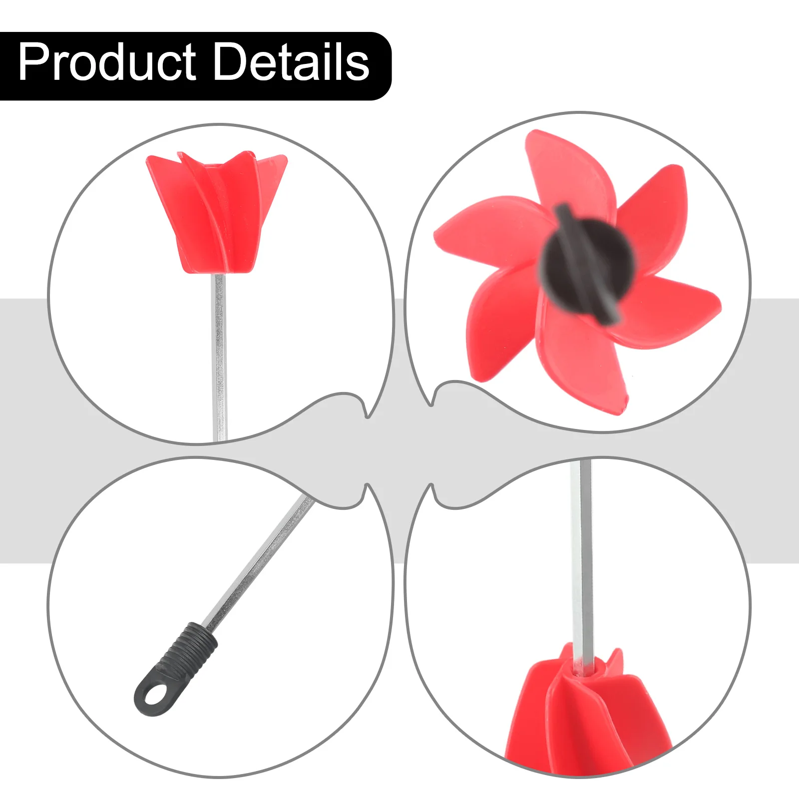 High-quality Paint Mixer Bit Stirring Rod Red+Silver Steel 300mm Pigment Mixing Paddle Electric Drill Attachment