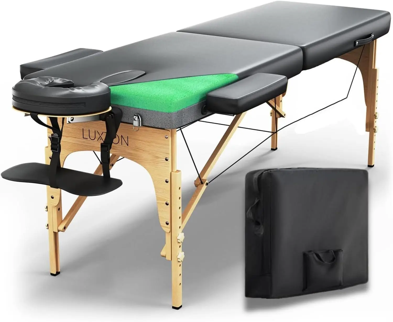 Mesa de massagem de espuma premium portátil dobrável cama de massagem altura ajustável, 72 polegadas de comprimento, 27 polegadas de largura, casa sal